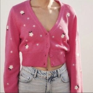 Zara embroidered crop sweater